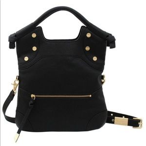 Foley + Corinna Black Mini Bag with Gold Accents